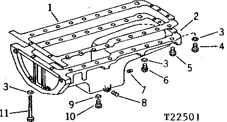 Схема запчастей John Deere 90 - 3 - OIL PAN 10 - ENGINE