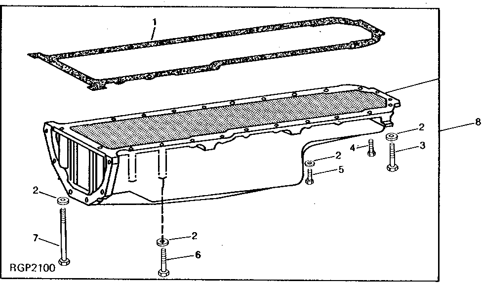 Схема запчастей John Deere 90 - 3A - REPLACEMENT OIL PAN KIT 10 - ENGINE