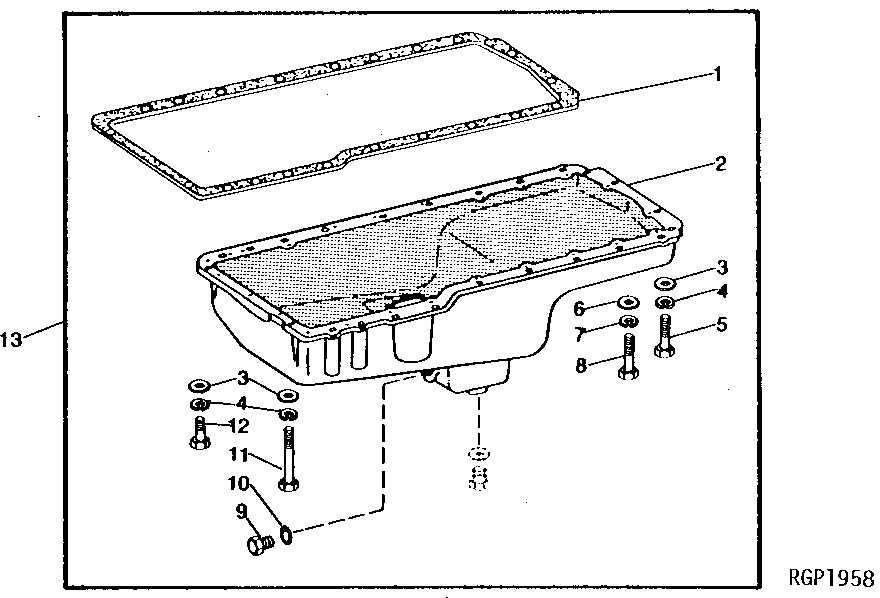 Схема запчастей John Deere 90 - 3B - ENGINE OIL PAN REPLACEMENT KIT 10 - ENGINE