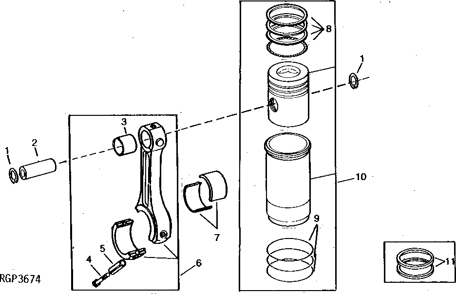 Схема запчастей John Deere 90 - 12 - PISTONS, RINGS, CONNECTING RODS, AND LINERS 10 - ENGINE