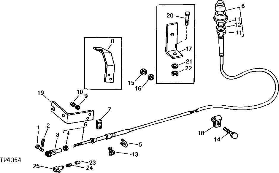 Схема запчастей John Deere 90 - 2 - THROTTLE ASSEMBLY 20 - THROTTLE LINKAGE