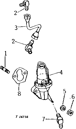 Схема запчастей John Deere 90 - 3 - A.C. FUEL TRANSFER PUMP AND LINE 30 - FUEL SYSTEM