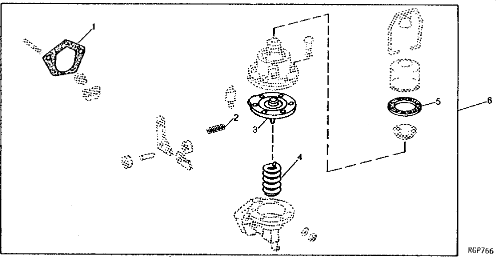 Схема запчастей John Deere 90 - 6 - FUEL TRANSFER PUMP OVERHAUL KIT 30 - FUEL SYSTEM