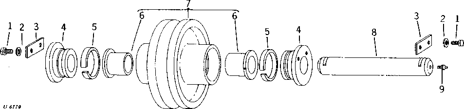 Схема запчастей John Deere 90 - 4 - UPPER ROLLER 45 - TRACK AND PLANETARY DRIVE