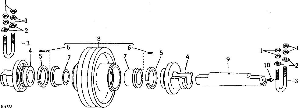 Схема запчастей John Deere 90 - 5 - LOWER ROLLER 45 - TRACK AND PLANETARY DRIVE