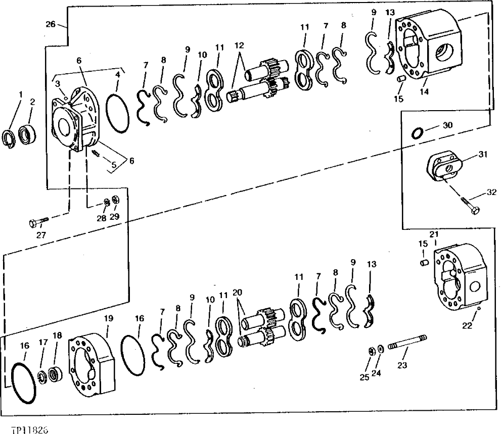 Схема запчастей John Deere 90 - 6 - REPLACEMENT HYDRAULIC PUMP 50 - HYDRAULIC PUMP AND CONTROL VALVE