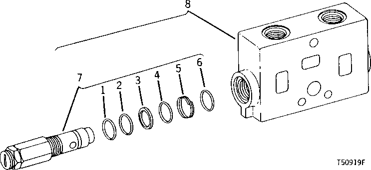 Схема запчастей John Deere 90 - 18 - SPLIT FLOW, COMBINED FLOW AND INLET VALVES 50 - HYDRAULIC PUMP AND CONTROL VALVE