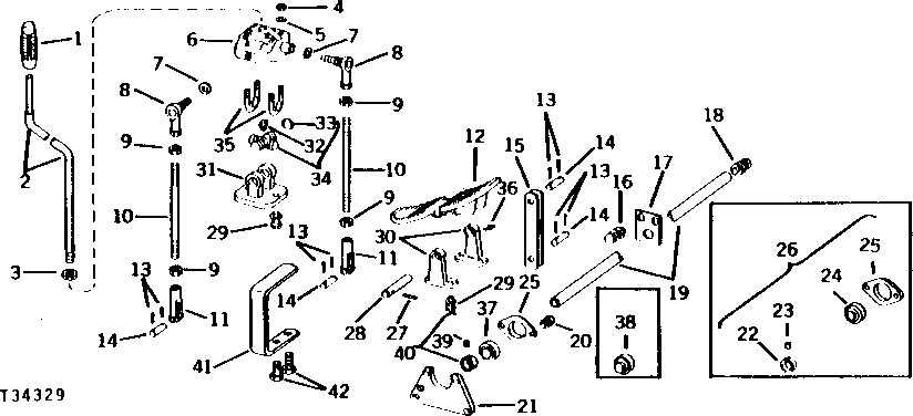 Схема запчастей John Deere 90 - 2 - OPERATING CONTROL LEVERS AND PEDALS 55 - OPERATING CONTROL LEVERS AND LINKAGE