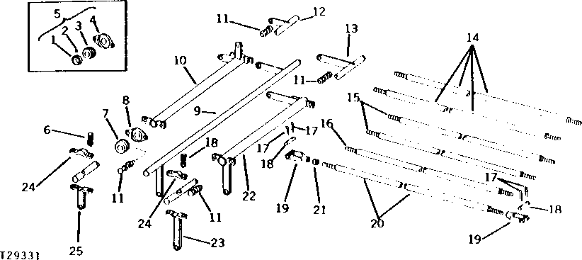 Схема запчастей John Deere 90 - 4 - CONTROL VALVE LINKAGE 55 - OPERATING CONTROL LEVERS AND LINKAGE