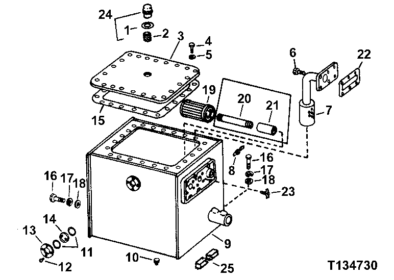 Схема запчастей John Deere 90 - 1 - OIL RESERVOIR 60 - HYDRAULIC SYSTEM