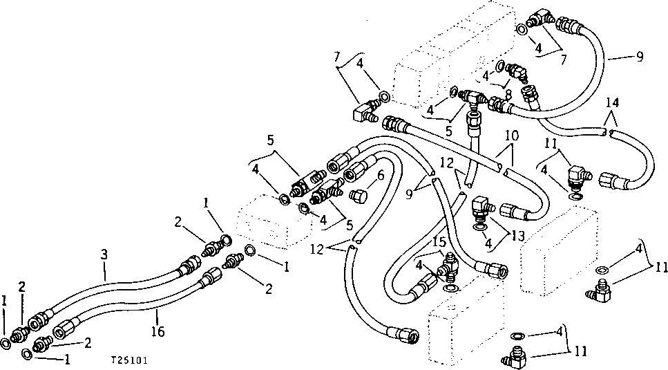 Схема запчастей John Deere 90 - 4 - HYDRAULIC PUMP OIL LINES 60 - HYDRAULIC SYSTEM