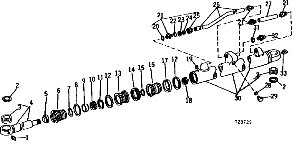 Схема запчастей John Deere 90 - 4 - BOOM CYLINDER 65 - BOOM, DIPPERSTICK, BUCKETS AND CYLINDERS