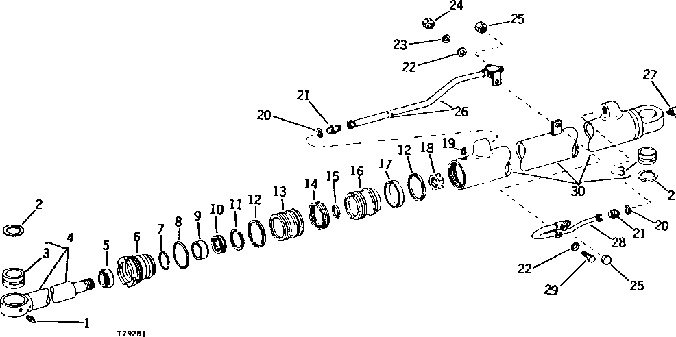 Схема запчастей John Deere 90 - 6 - BOOM CYLINDER 65 - BOOM, DIPPERSTICK, BUCKETS AND CYLINDERS