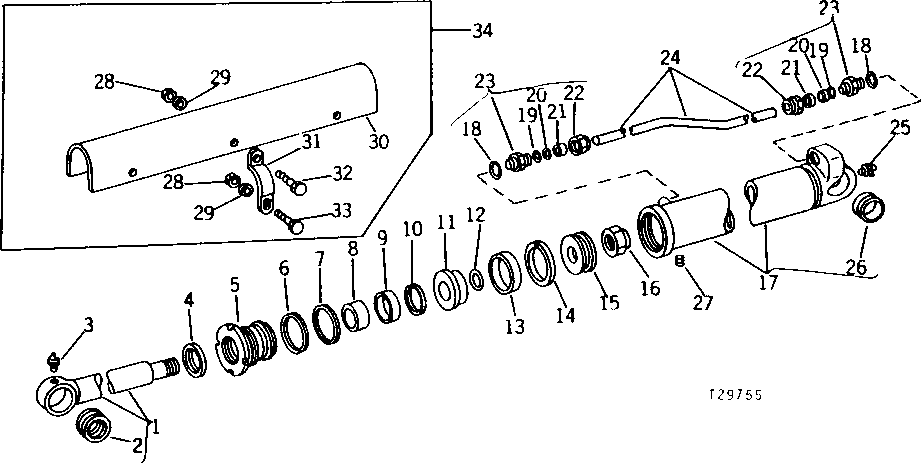 Схема запчастей John Deere 90 - 7 - BUCKET CYLINDER 65 - BOOM, DIPPERSTICK, BUCKETS AND CYLINDERS