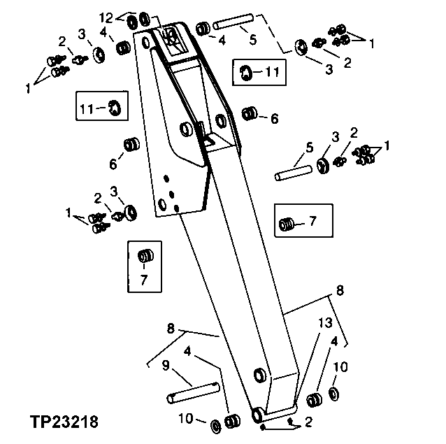 Схема запчастей John Deere 90 - 17 - DIPPERSTICK 65 - BOOM, DIPPERSTICK, BUCKETS AND CYLINDERS