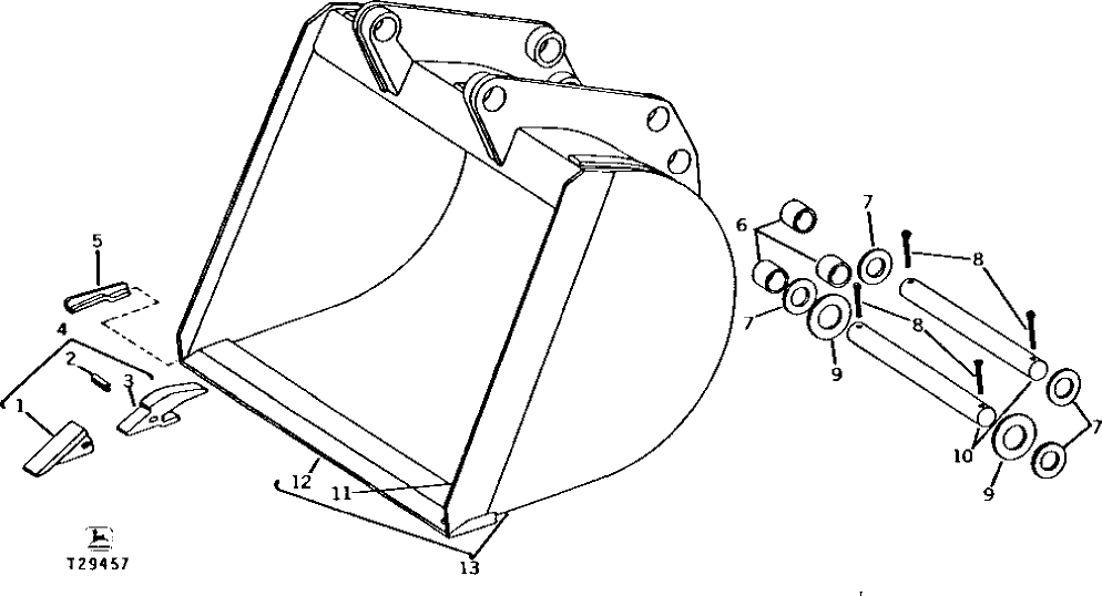 Схема запчастей John Deere 90 - 20 - BUCKETS 65 - BOOM, DIPPERSTICK, BUCKETS AND CYLINDERS