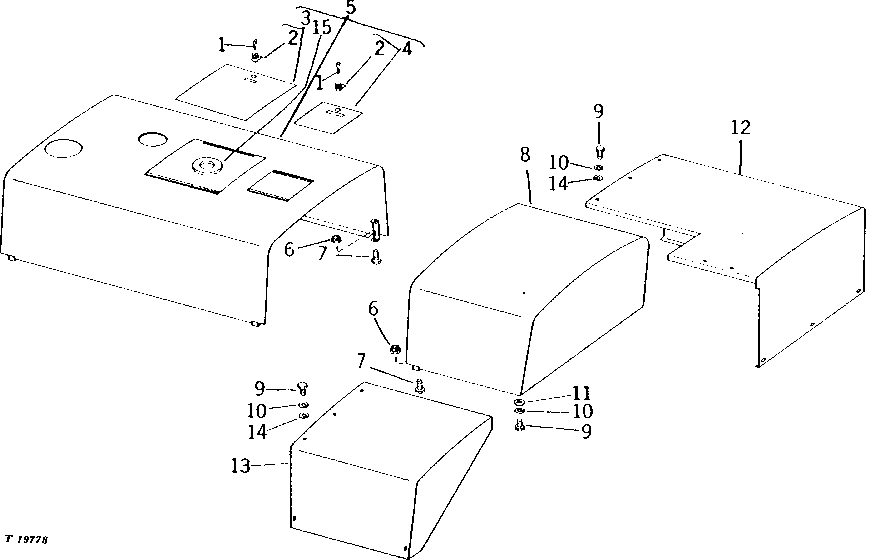 Схема запчастей John Deere 90 - 4 - HOOD AND FENDER EXTENSION 70 - GRILLE, HOOD, FENDERS, BUMPER AND SEAT