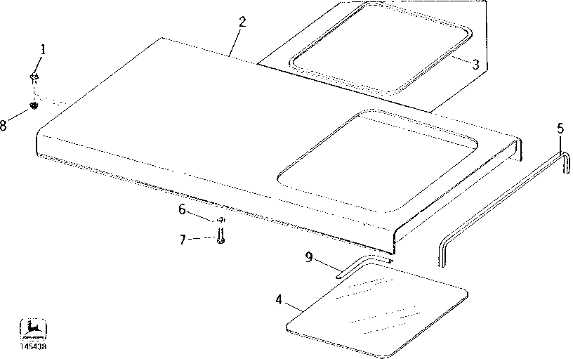 Схема запчастей John Deere 90 - 6 - CAB ROOF ASSEMBLY 75 - CAB