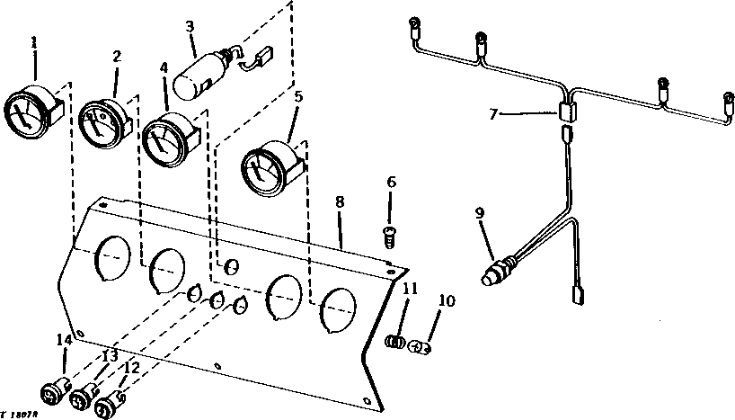 Схема запчастей John Deere 90 - 2 - INSTRUMENT PANEL AND INSTRUMENTS 80 - INSTRUMENTS, SWITCHES, GAUGES AND WIRING