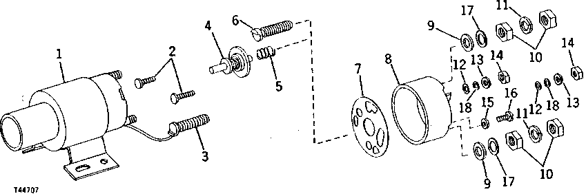 Схема запчастей John Deere 90 - 11 - STARTER SOLENOID SWITCH 85 - ALTERNATOR, STARTING MOTOR, REGULATOR AND BATTERIES