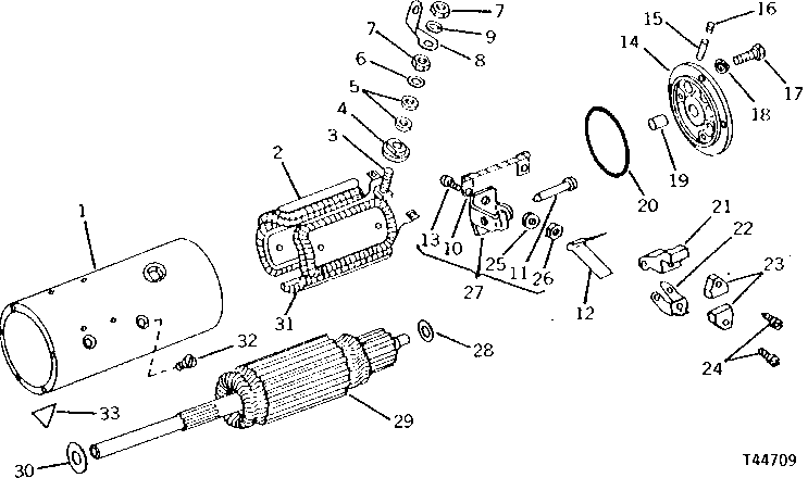 Схема запчастей John Deere 90 - 13 - REPLACEMENT STARTER ARMATURE, MAIN FRAME, COIL, AND END FRAME 85 - ALTERNATOR, STARTING MOTOR, REGULATOR AND BATTERIES