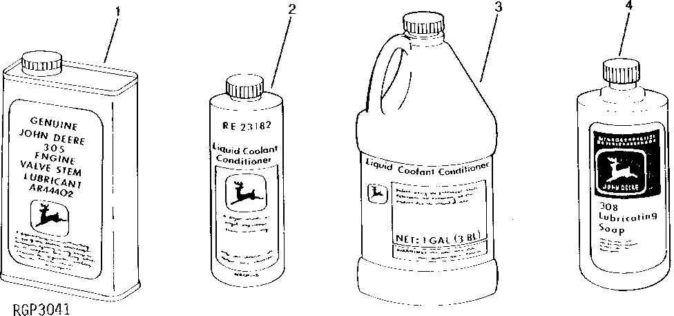 Схема запчастей John Deere 90 - 10 - COOLANT CONDITIONER AND ENGINE PART LUBRICANTS 90 - LABELS AND GASKET KITS