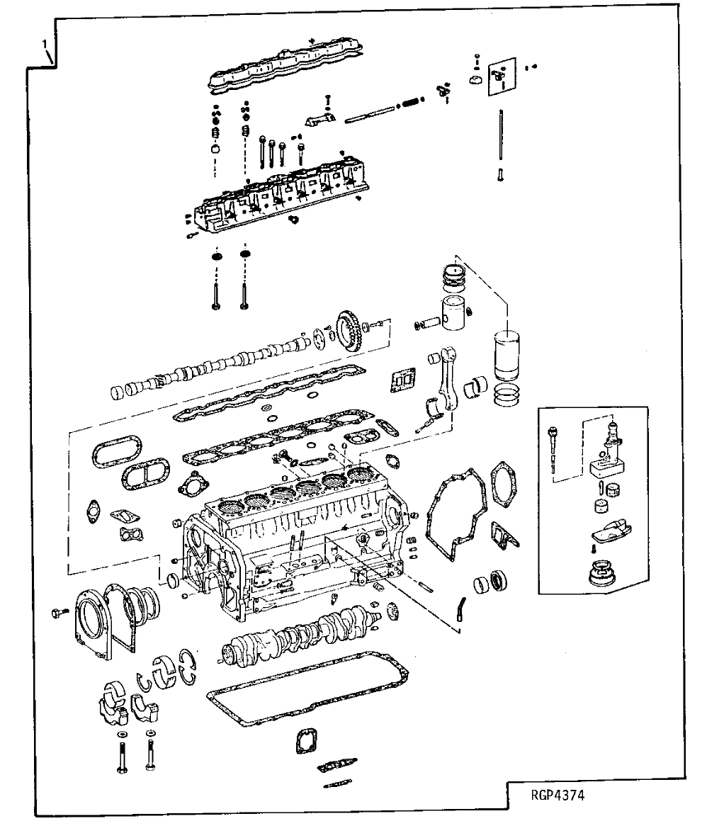 Схема запчастей John Deere 90B - 6 - COMPLETE BLOCK ASSEMBLY 10 - ENGINE