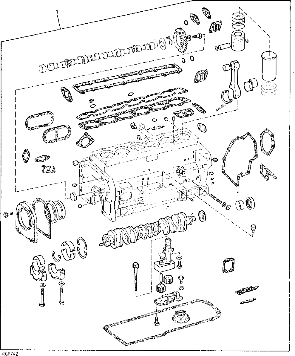 Схема запчастей John Deere 90B - 8 - ENGINE SHORT BLOCK 10 - ENGINE