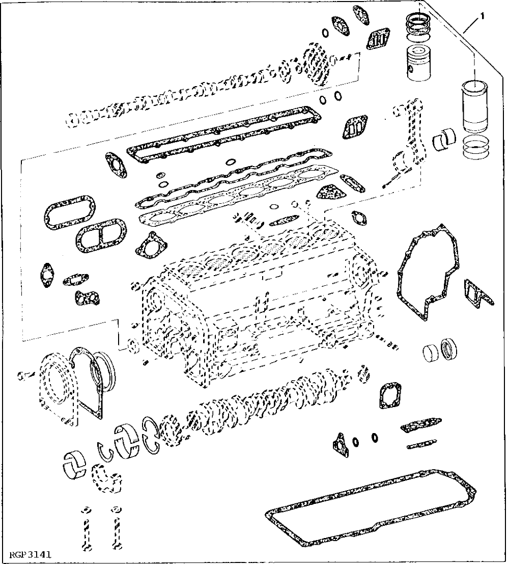 Схема запчастей John Deere 90B - 12 - ENGINE OVERHAUL KIT 10 - ENGINE