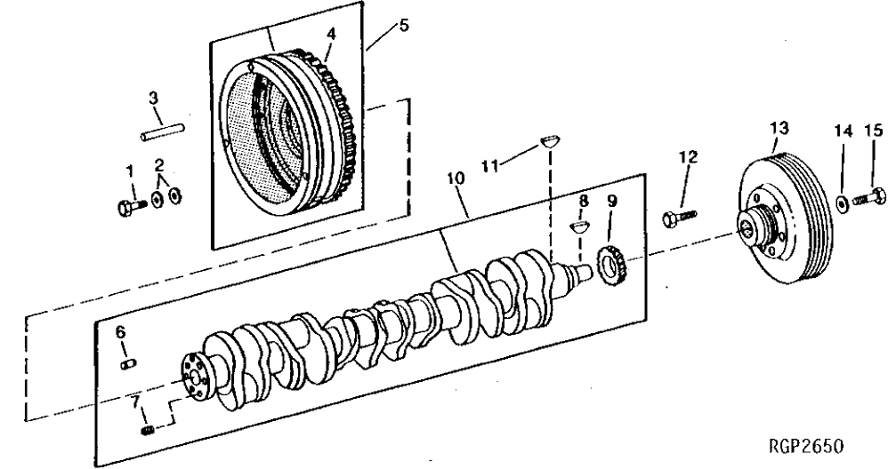 Схема запчастей John Deere 90B - 33 - CRANKSHAFT AND FLYWHEEL 10 - ENGINE