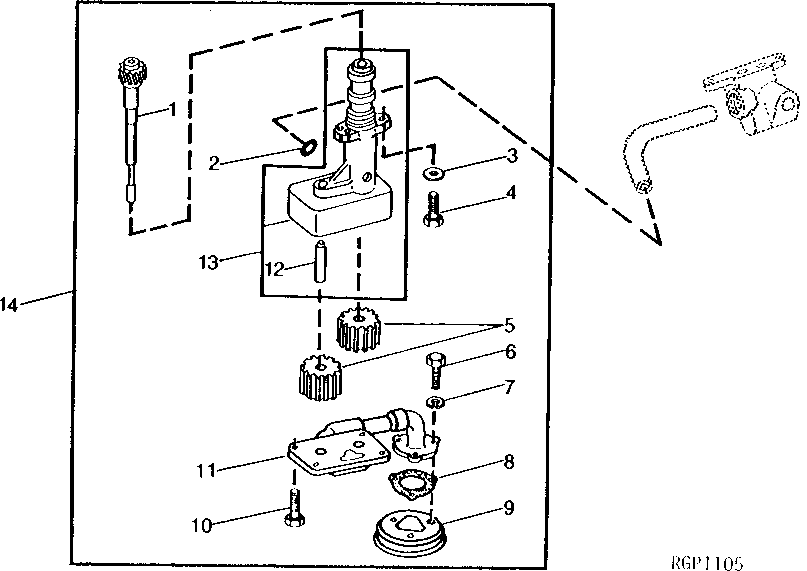 Схема запчастей John Deere 90B - 38 - OIL PUMP 10 - ENGINE