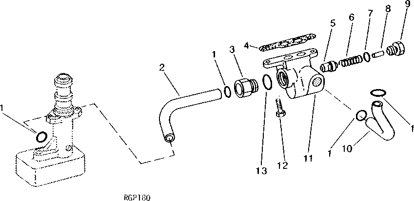 Схема запчастей John Deere 90B - 39 - ENGINE OIL COOLER BYPASS VALVE 10 - ENGINE