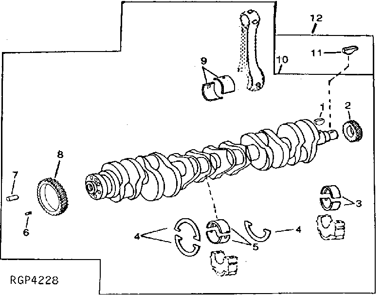 Схема запчастей John Deere 90B - 46 - UNDERSIZE CONNECTING ROD JOURNAL CRANKSHAFT AND BEARING KIT 10 - ENGINE