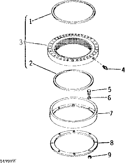 Схема запчастей John Deere 90B - 6 - SWING BEARING AND GREASE RING 40 - MAIN FRAME AND UNDERCARRIAGE