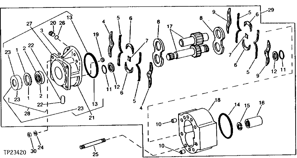 Схема запчастей John Deere 90B - 10 - TRACK DRIVE MOTOR 45 - TRACK AND PLANETARY DRIVE