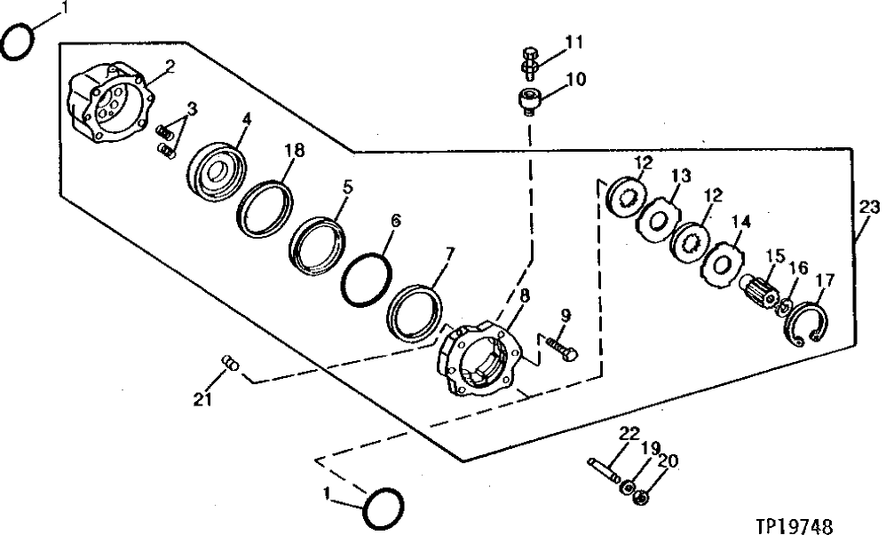 Схема запчастей John Deere 90B - 16 - BRAKE 45 - TRACK AND PLANETARY DRIVE