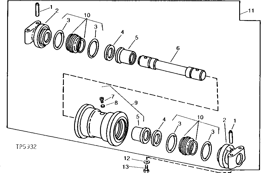 Схема запчастей John Deere 90B - 27 - LOWER ROLLER 45 - TRACK AND PLANETARY DRIVE