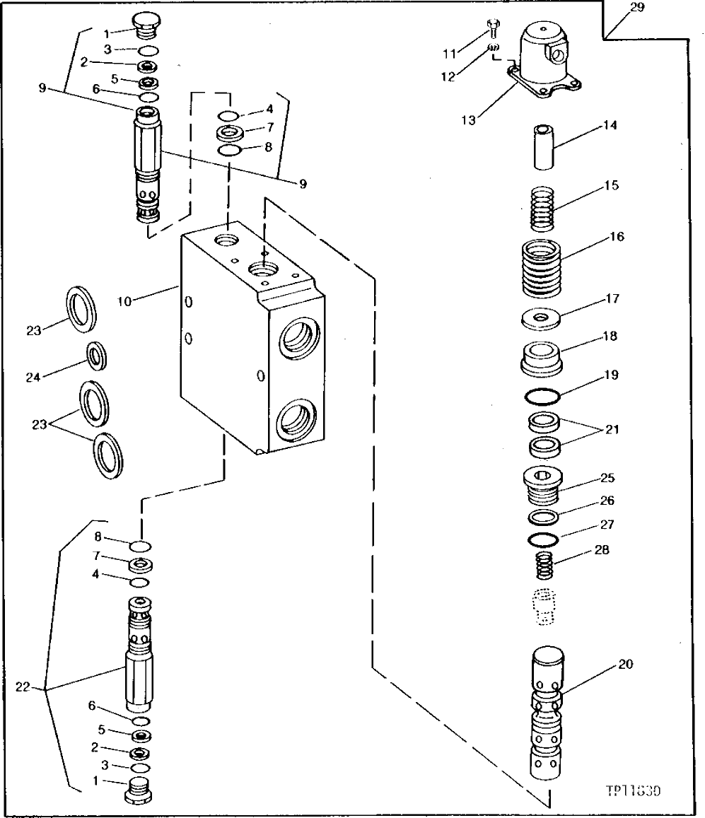 Схема запчастей John Deere 90B - 34 - BOOM VALVE 50 - HYDRAULIC PUMP AND CONTROL VALVE