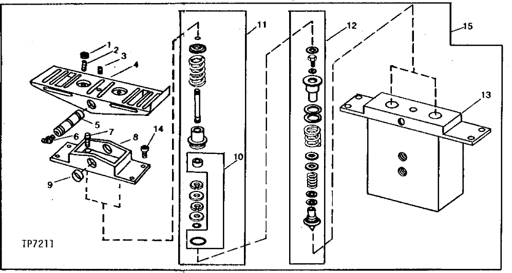 Схема запчастей John Deere 90B - 18 - PILOT CONTROL FOOT PEDAL CONTROLLER 55 - OPERATING CONTROL LEVERS AND LINKAGE