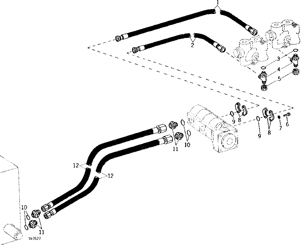 Схема запчастей John Deere 90B - 18B - MAIN PUMP HYDRAULIC HOSES 60 - HYDRAULIC SYSTEM