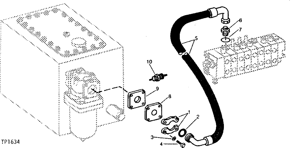 Схема запчастей John Deere 90B - 26 - CONTROL VALVE TO RESERVOIR HYDRAULIC HOSE 60 - HYDRAULIC SYSTEM