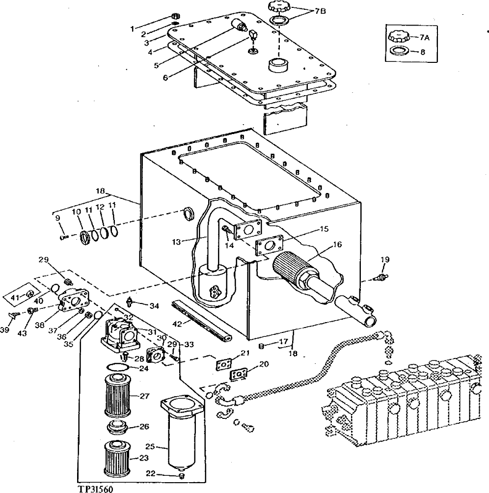 Схема запчастей John Deere 90B - 32 - OIL RESERVOIR 60 - HYDRAULIC SYSTEM