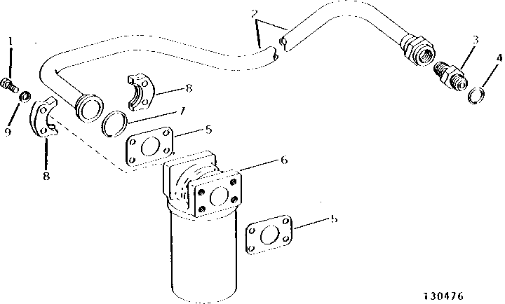 Схема запчастей John Deere 90B - 35 - OIL COOLER FILTER AND TUBE 60 - HYDRAULIC SYSTEM