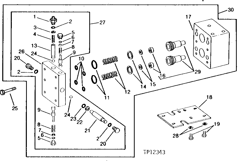 Схема запчастей John Deere 90B - 38A - COUNTERBALANCE VALVES 60 - HYDRAULIC SYSTEM