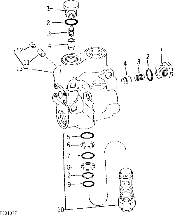 Схема запчастей John Deere 90B - 45 - CROSSOVER VALVE BLOCK 60 - HYDRAULIC SYSTEM