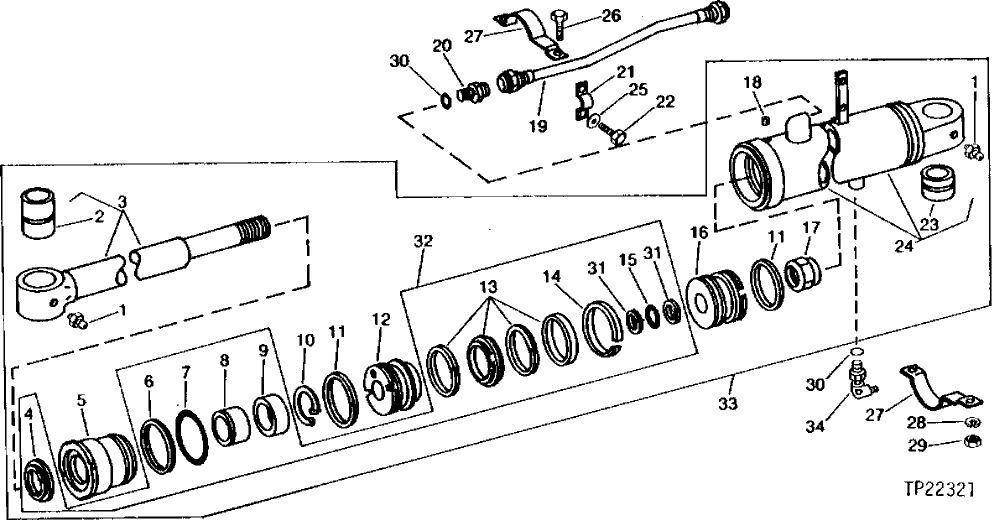 Схема запчастей John Deere 90B - 11 - CROWD CYLINDER 65 - BOOM, DIPPERSTICK, BUCKETS AND CYLINDERS