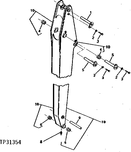 Схема запчастей John Deere 90B - 23A - ARM 65 - BOOM, DIPPERSTICK, BUCKETS AND CYLINDERS