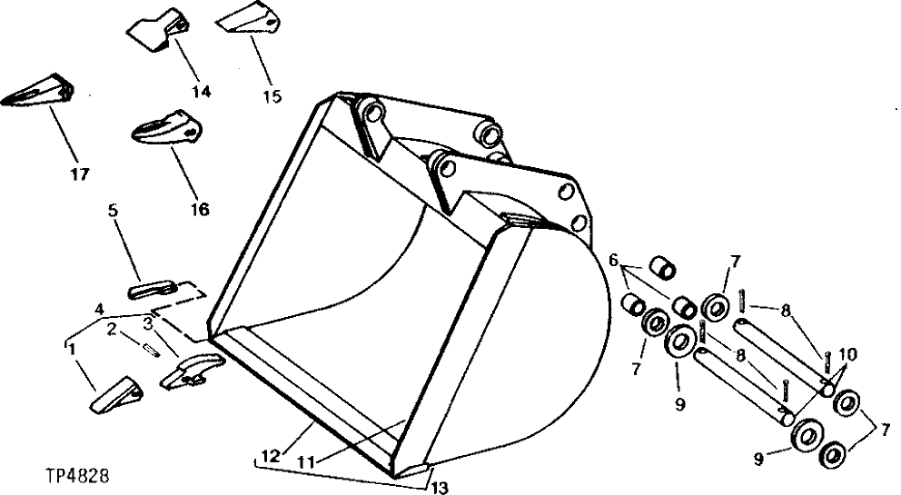 Схема запчастей John Deere 90B - 26 - BUCKETS 65 - BOOM, DIPPERSTICK, BUCKETS AND CYLINDERS