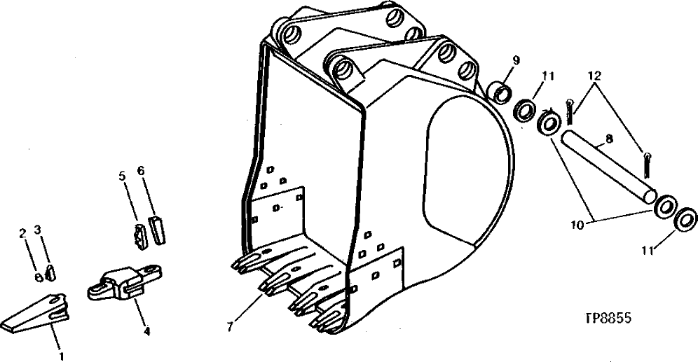 Схема запчастей John Deere 90B - 27 - HEAVY-DUTY BUCKET 65 - BOOM, DIPPERSTICK, BUCKETS AND CYLINDERS