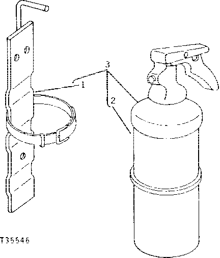 Схема запчастей John Deere 90B - 4 - FIRE EXTINGUISHER AND BRACKET 75 - CAB